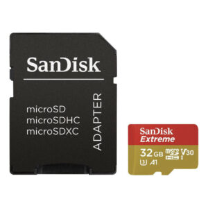 SanDisk 32GB Micro SD Extreme UHS-I U3 V30 A1 100MB/s Action Cam geheugenkaart + adapter