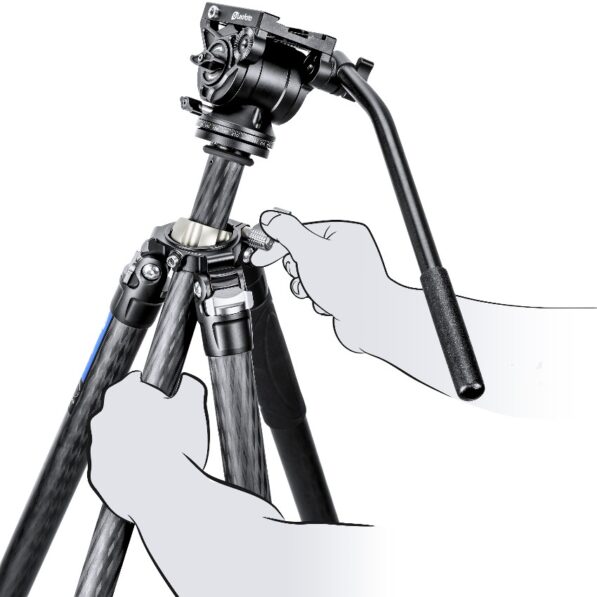 Leofoto Manba LV-284C tripod + BV-5 videohead - Afbeelding 4